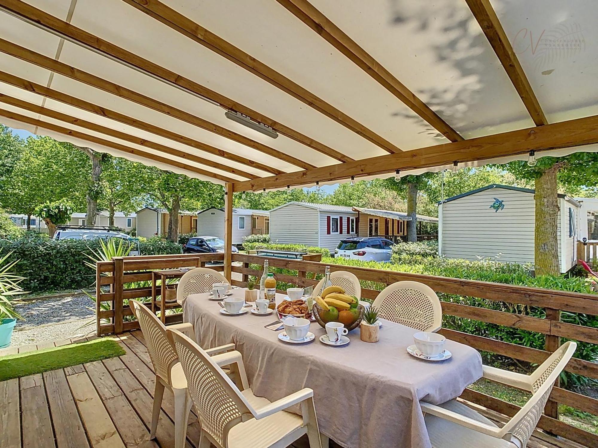 Grand Mobil Home 3Chbr 2Sdb Camping La Carabasse Vias Exterior foto