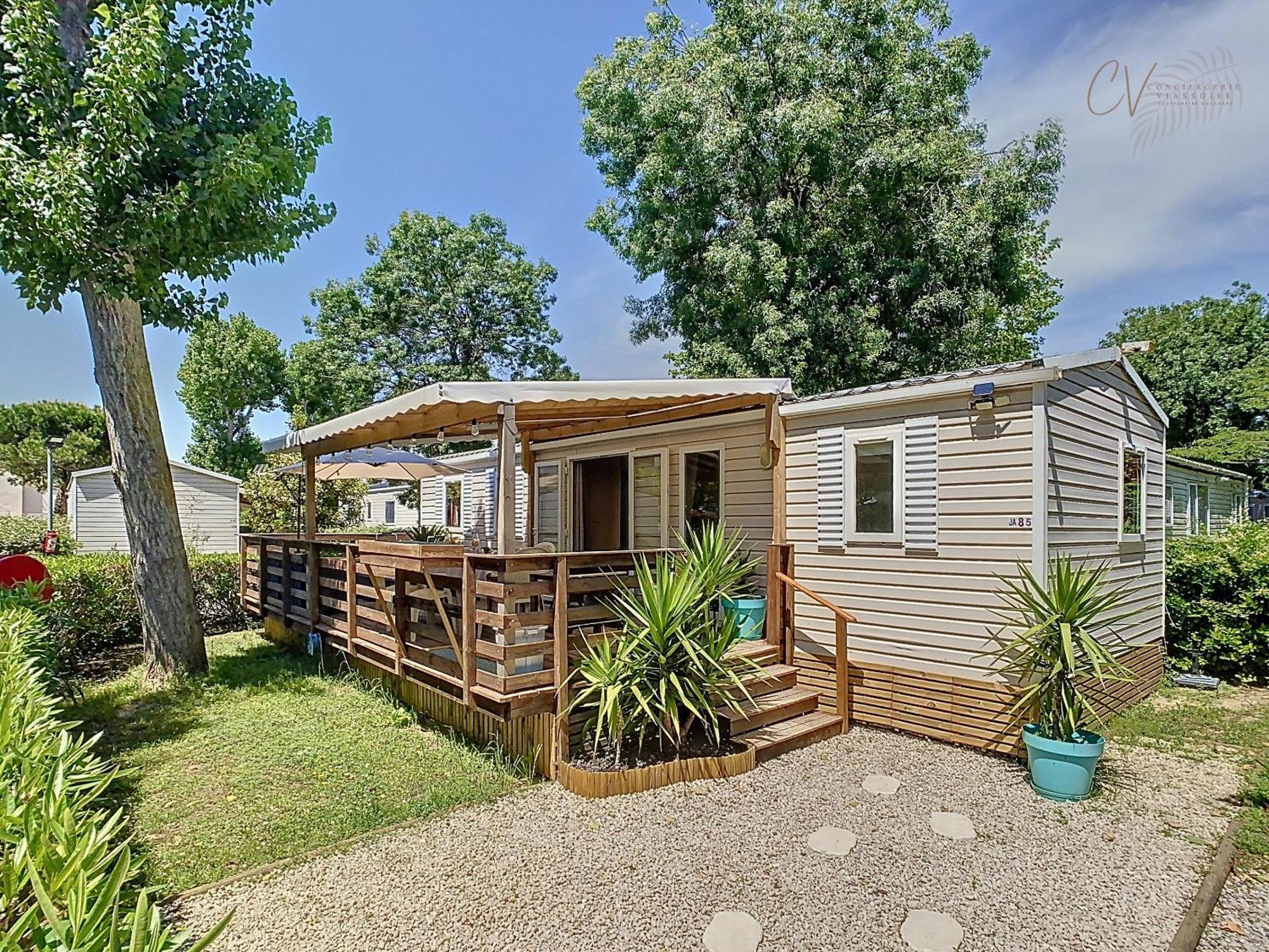 Grand Mobil Home 3Chbr 2Sdb Camping La Carabasse Vias Exterior foto