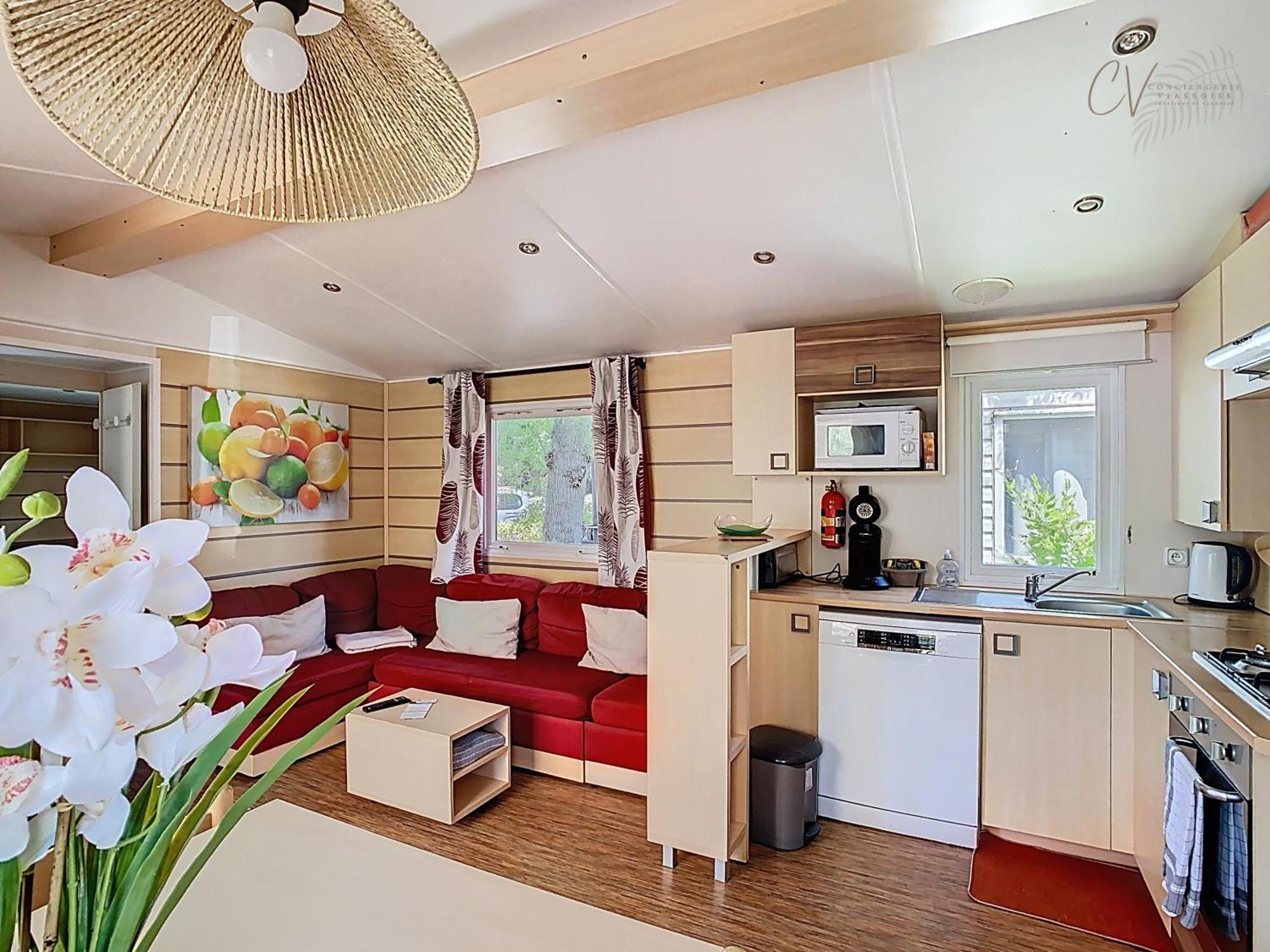 Grand Mobil Home 3Chbr 2Sdb Camping La Carabasse Vias Exterior foto